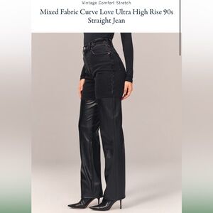 abercrombie & fitch curve love mixed fabric jeans